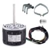 VEVOR 1/3HP Furnace Blower Motor, 110/120V 4.4Amps, 1075RPM 4 Speeds, CW/CCW Rotation, 48 Frame 5.2" Shaft Length, 5μF/370V Capacitor + 11" Hold Hoop  Tools & Home Improvement