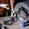 VEVOR 1/3HP Furnace Blower Motor, 110/120V 4.4Amps, 1075RPM 4 Speeds, CW/CCW Rotation, 48 Frame 5.2" Shaft Length, 5μF/370V Capacitor + 11" Hold Hoop  Tools & Home Improvement - Image 8